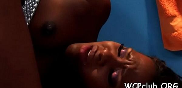  Sexual bitch feels chocolate dick entering her taut anal